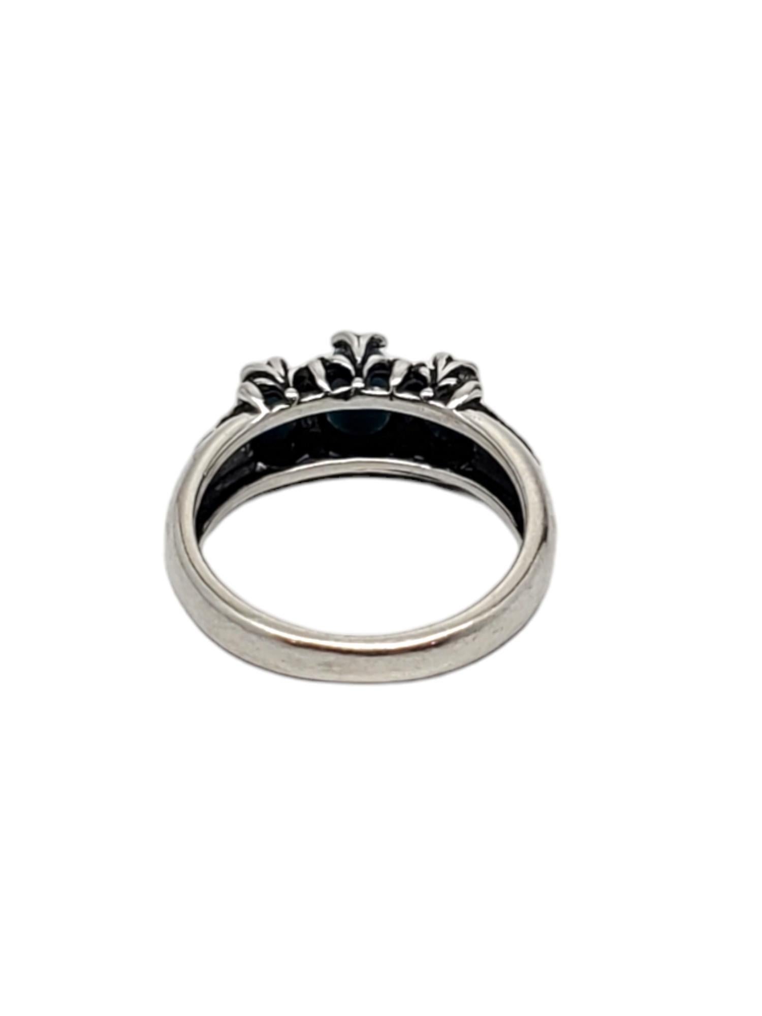 Carolyn Pollack Anello in argento sterling e 3 pietre di turchese misura 7,25 #17113 In condizioni buone in vendita a Washington Depot, CT
