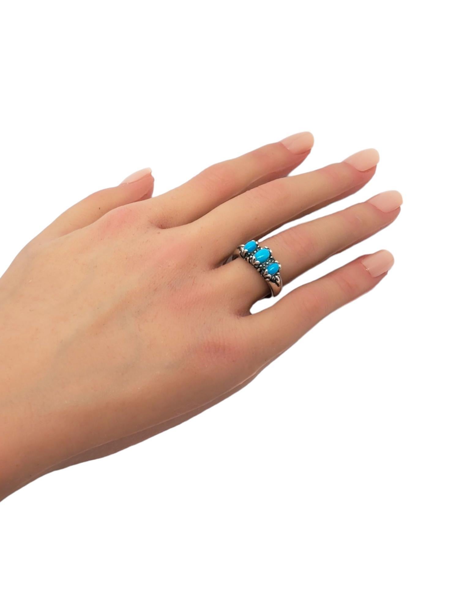 Carolyn Pollack Anello in argento sterling e 3 pietre di turchese misura 7,25 #17113 in vendita 2