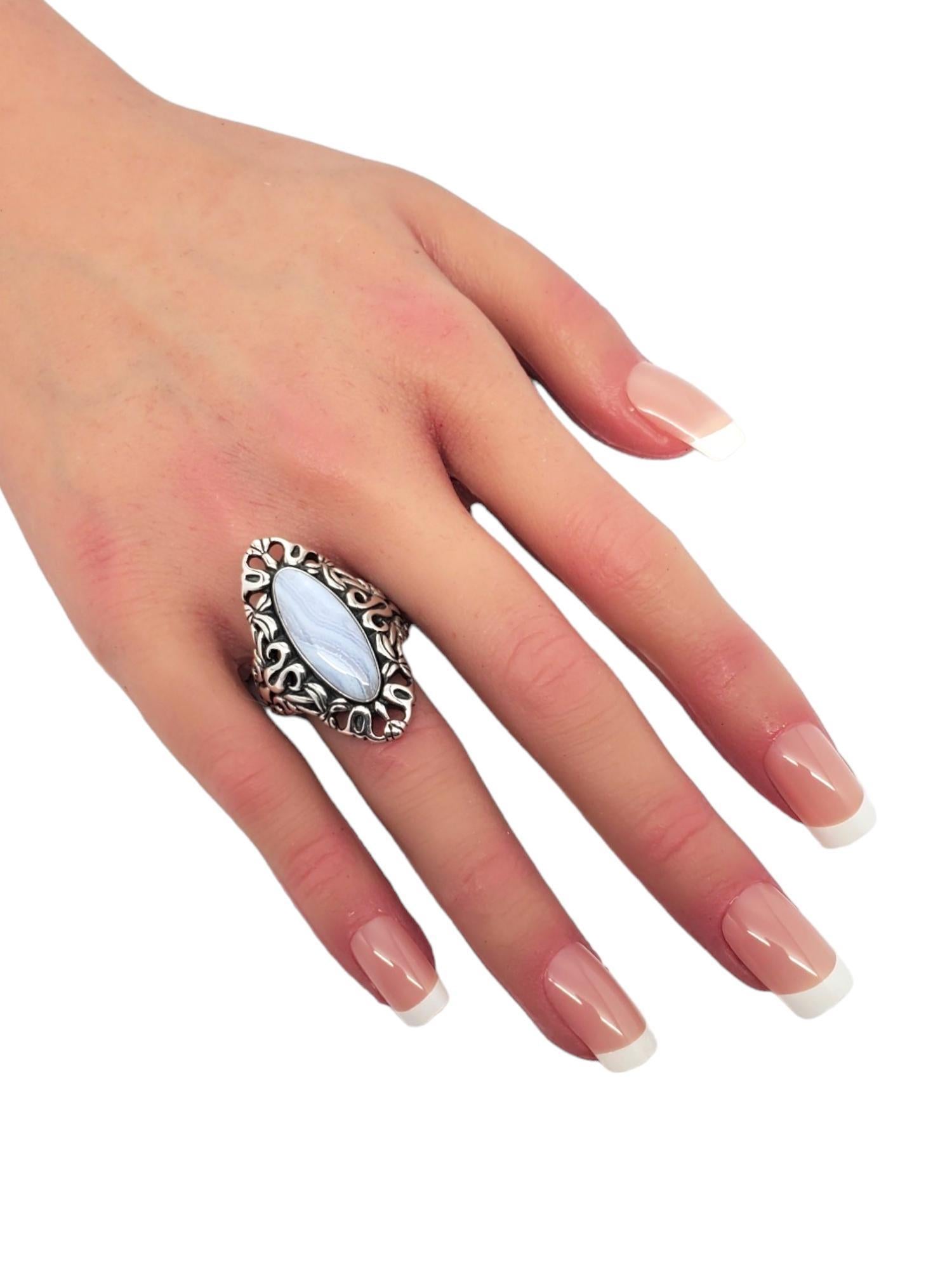 Carolyn Pollack Sterling Silver and Blue Lace Agate Ring Size 10.25 #17088 For Sale 2