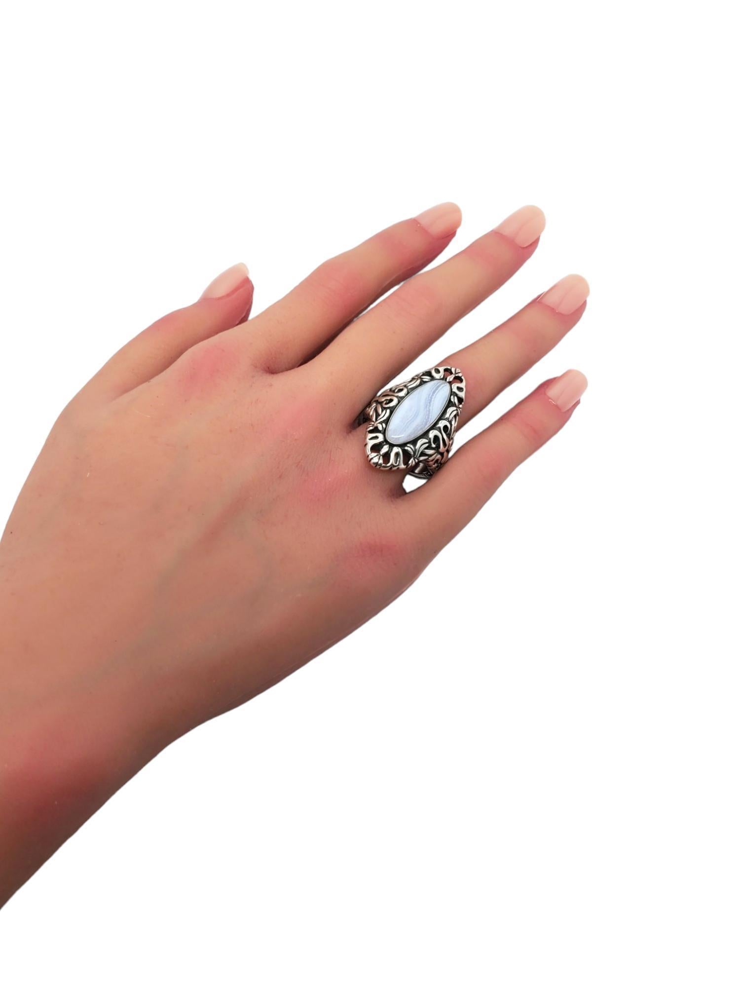 Carolyn Pollack Sterling Silver and Blue Lace Agate Ring Size 10.25 #17088 For Sale 3
