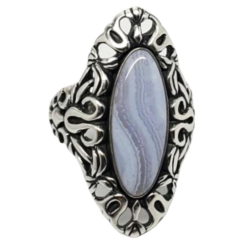 Carolyn Pollack Sterling Silver and Blue Lace Agate Ring Size 10.25 #17088
