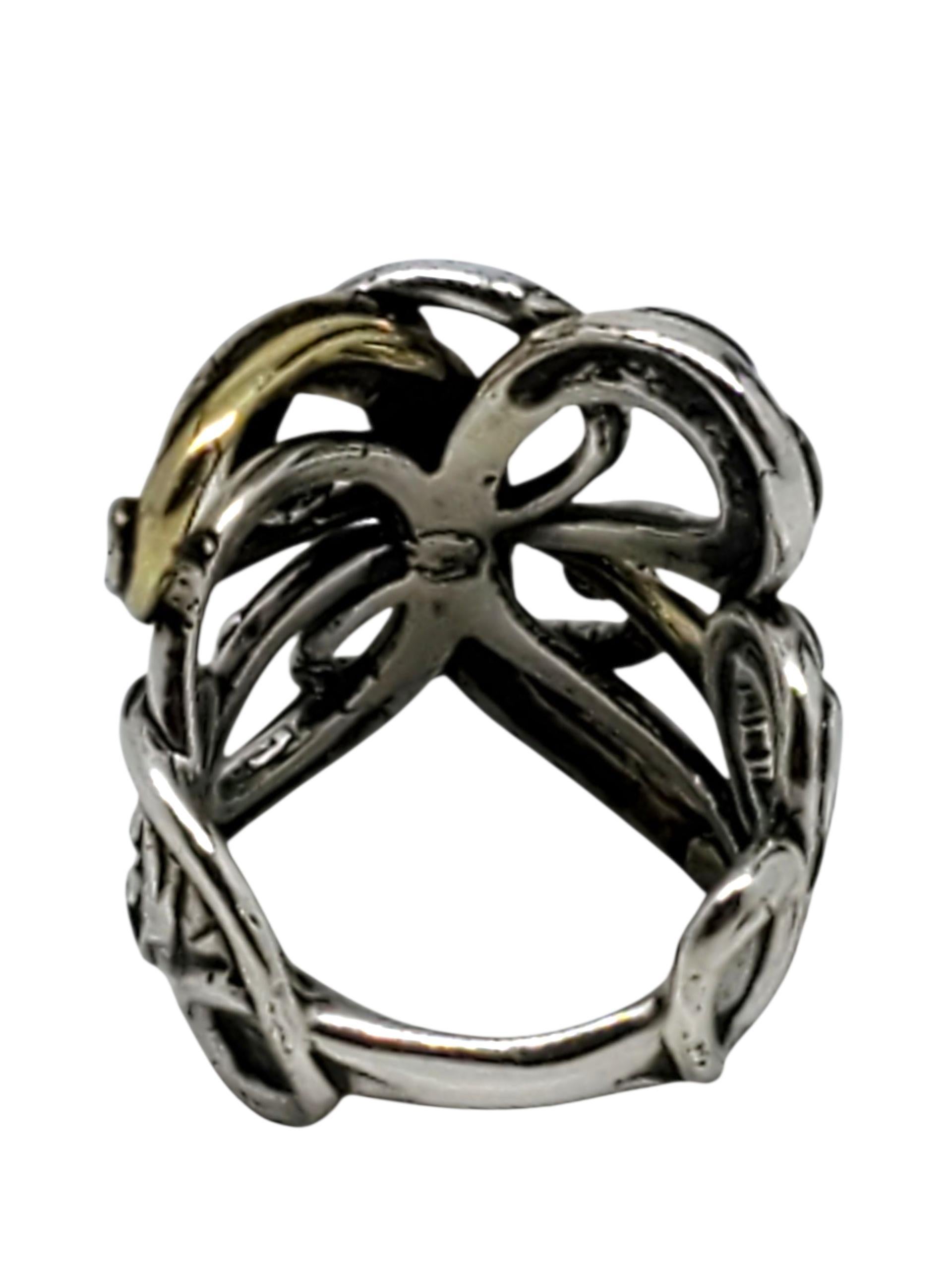 Contemporaneo Carolyn Pollack - Anello a volute in argento e ottone misura 6 #23605 in vendita