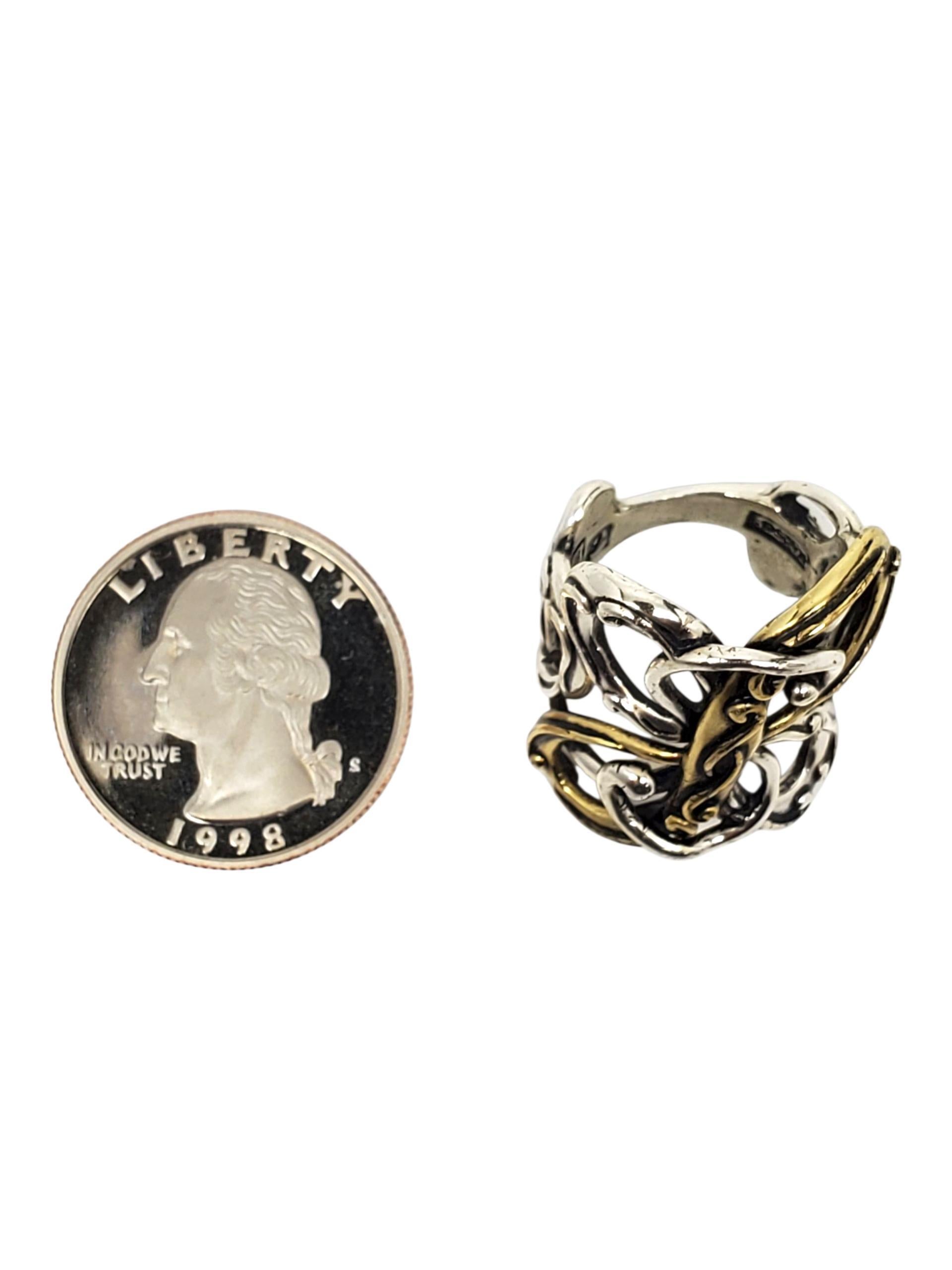 Donna Carolyn Pollack - Anello a volute in argento e ottone misura 6 #23605 in vendita