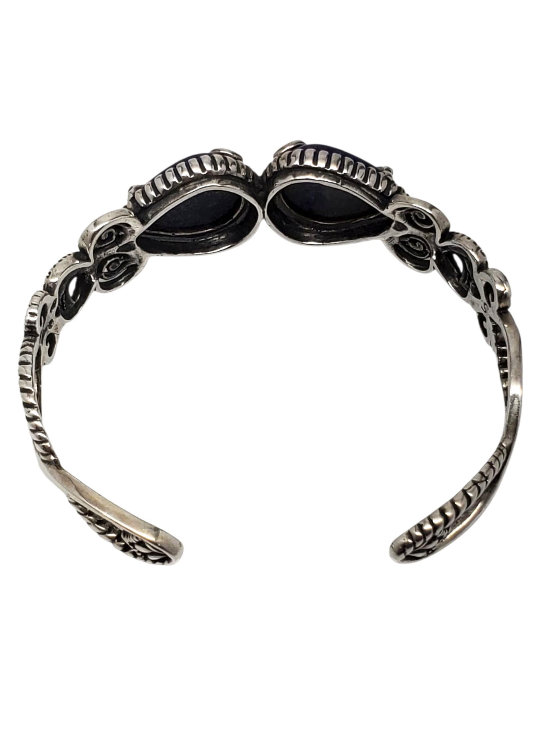 Carolyn Pollack Bracciale con doppia pietra blu in argento Sterling #23629 In condizioni buone in vendita a Washington Depot, CT