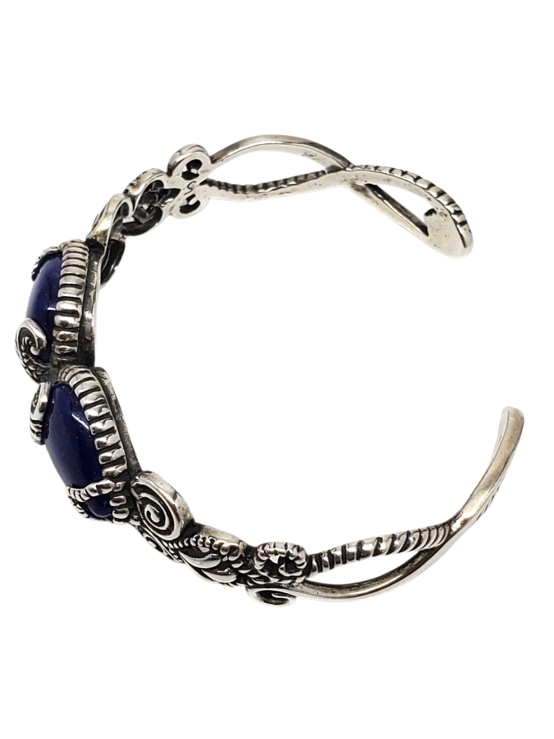 Donna Carolyn Pollack Bracciale con doppia pietra blu in argento Sterling #23629 in vendita