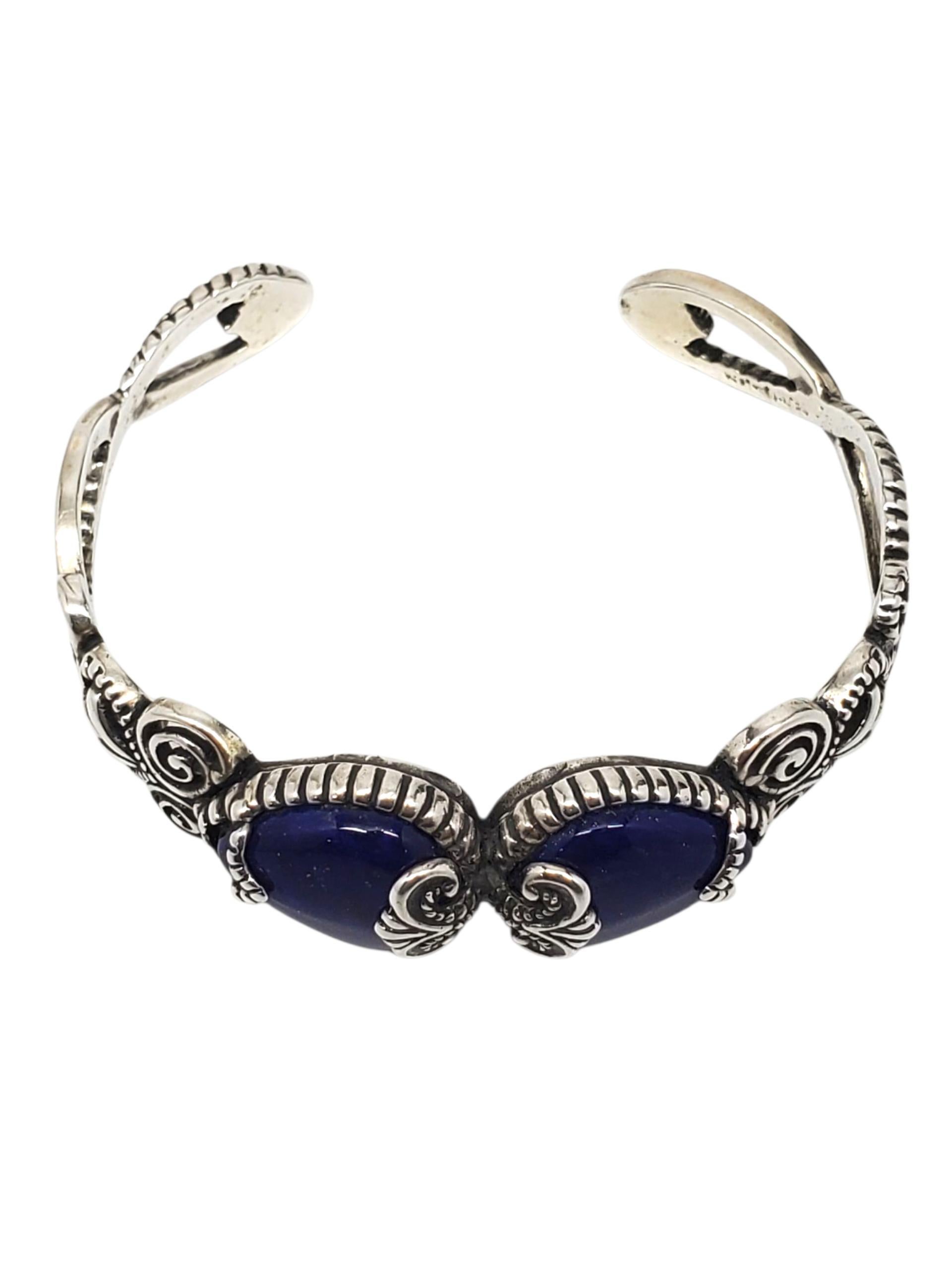 Carolyn Pollack Bracciale con doppia pietra blu in argento Sterling #23629 in vendita 1