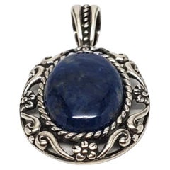 Carolyn Pollack Pendentif ovale en argent sterling et lapis bleu #17108