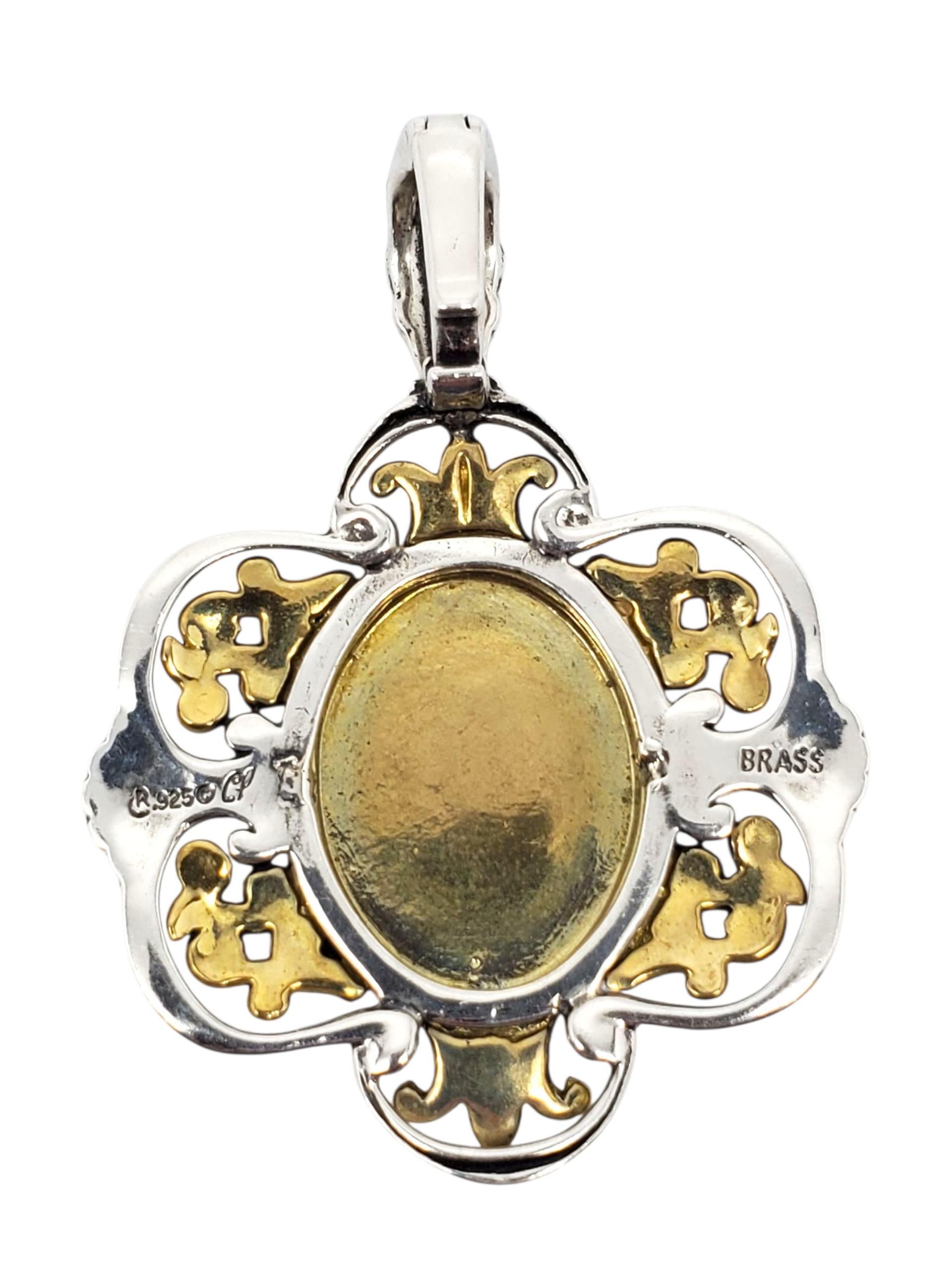 Ciondolo in argento e ottone con labradorite di Carolyn Pollack #23655 In condizioni buone in vendita a Washington Depot, CT