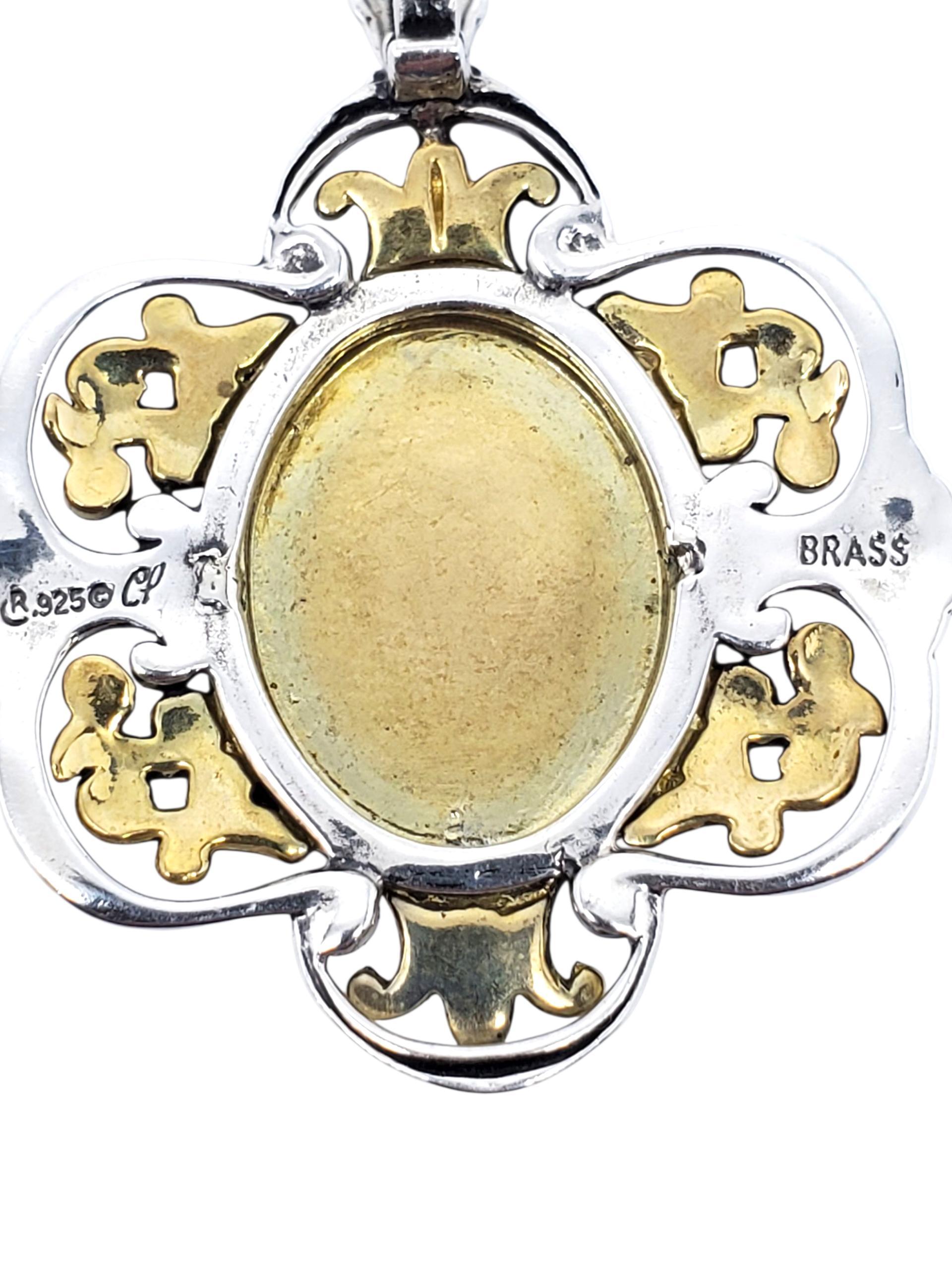 Ciondolo in argento e ottone con labradorite di Carolyn Pollack #23655 in vendita 2