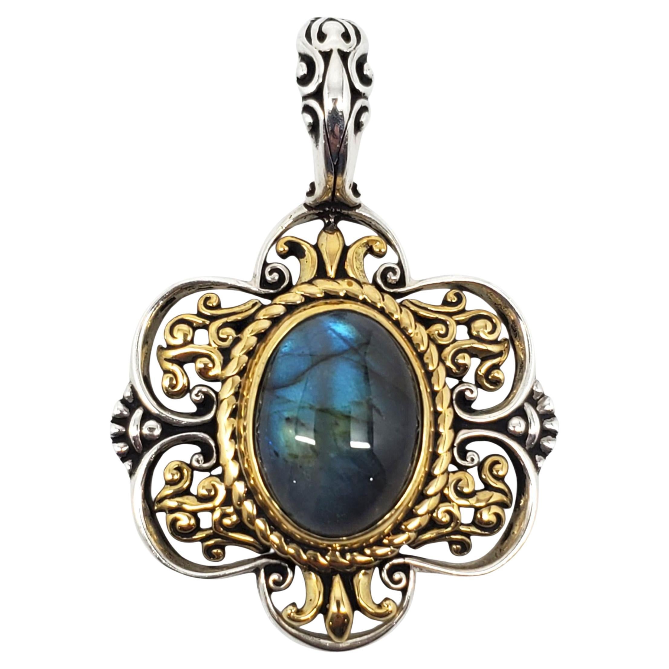 Ciondolo in argento e ottone con labradorite di Carolyn Pollack #23655