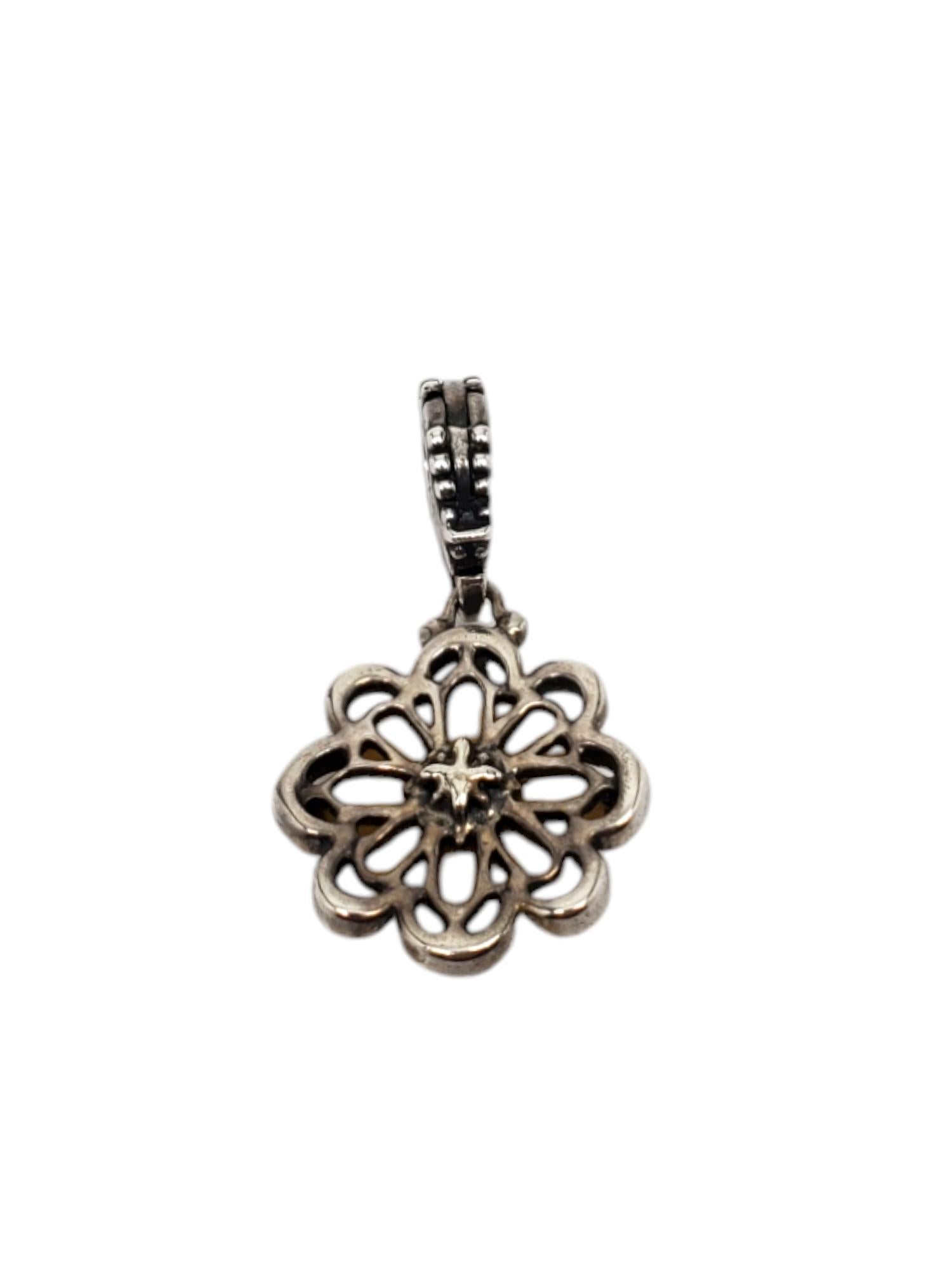 Carolyn Pollack Pendentif breloque à fleur jaune sculpté en argent sterling n° 19588 en vente 2