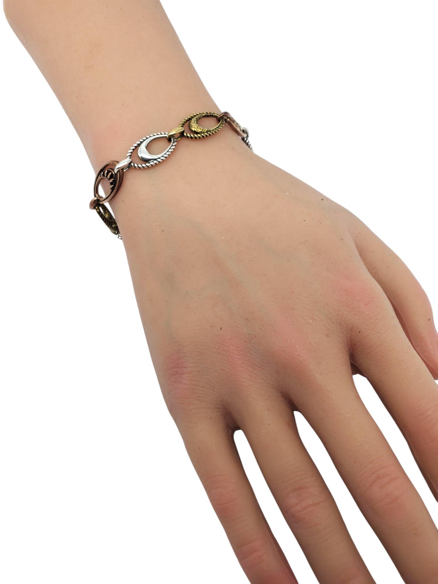 Carolyn Pollack Sterling Silver Copper Brass Link Bracelet #21028 For Sale 3