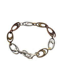 Carolyn Pollack Sterlingsilber Kupfer-Messing-Gliederarmband #21028