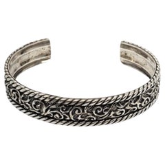 Carolyn Pollack Sterling Silver Diamond Cut Cuff Bracelet #19949