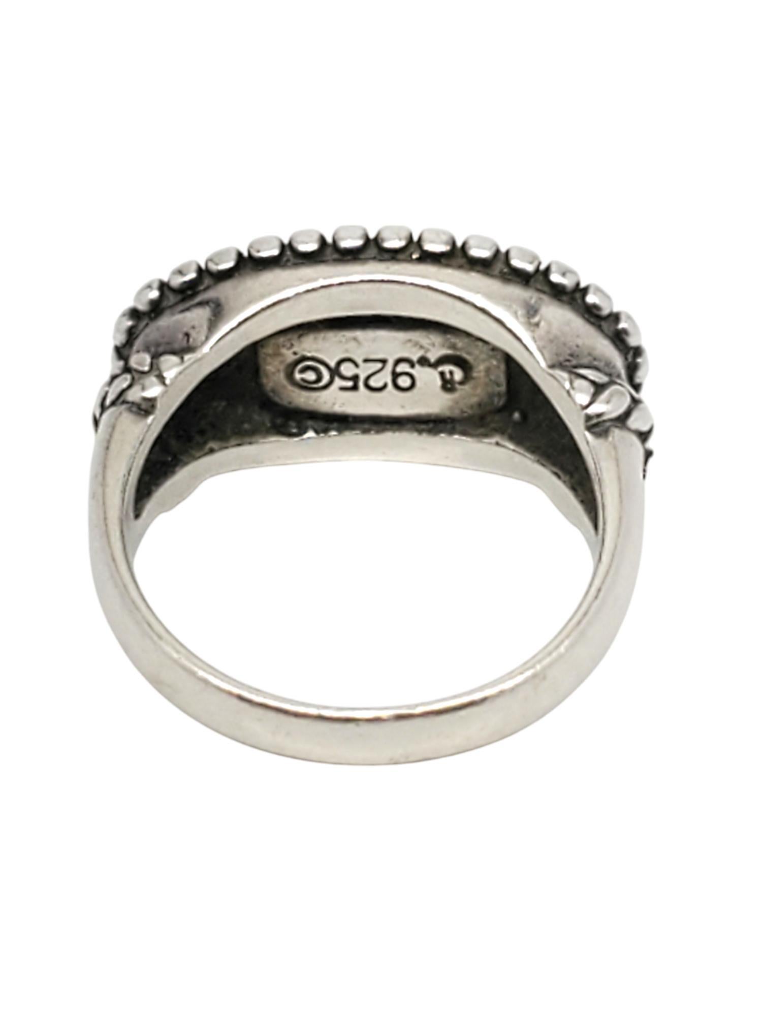 Mixed Cut Carolyn Pollack Sterling Silver Green Jasper Ring Size 6.75 #20831 For Sale