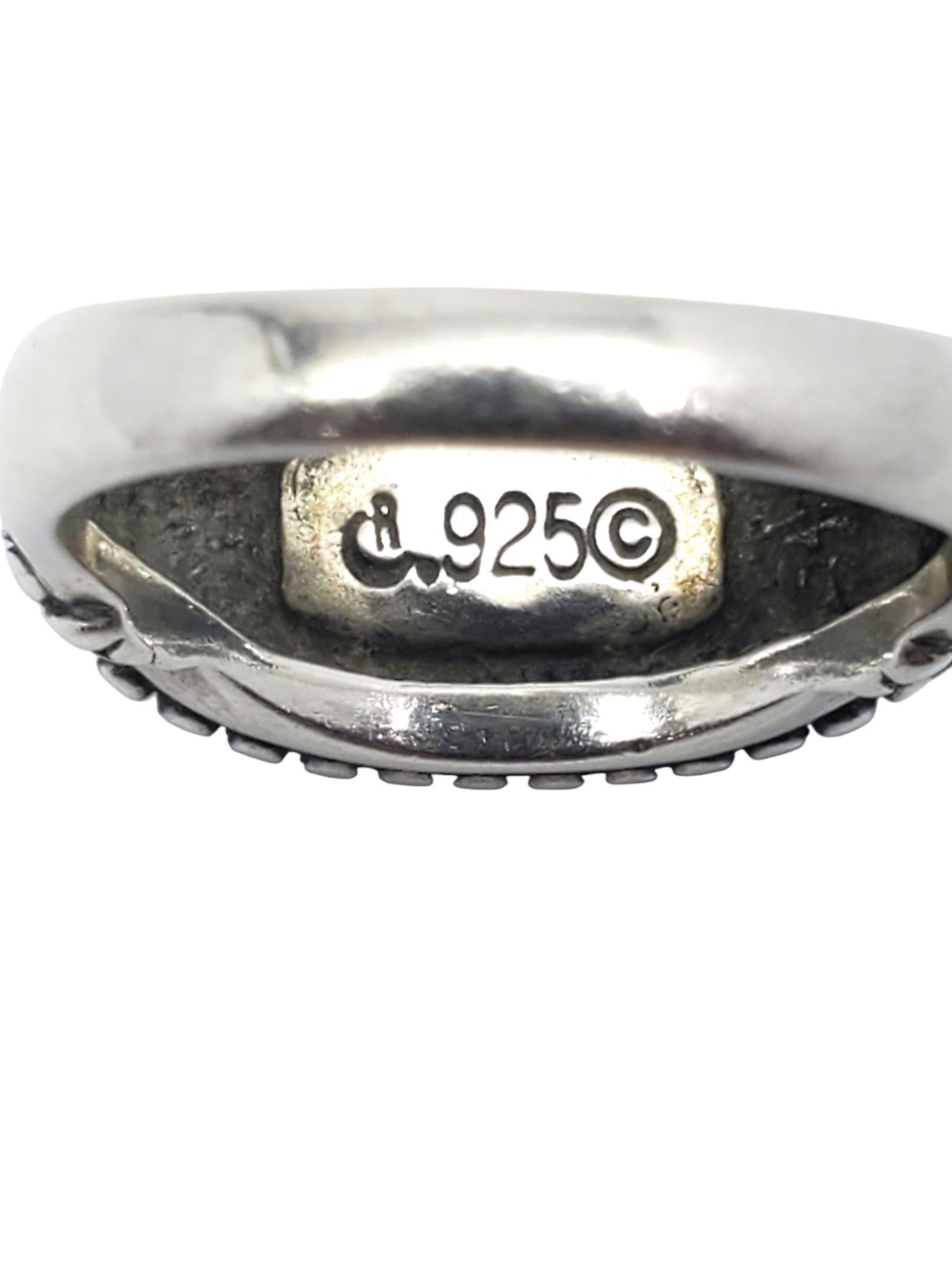 Women's Carolyn Pollack Sterling Silver Green Jasper Ring Size 6.75 #20831 For Sale
