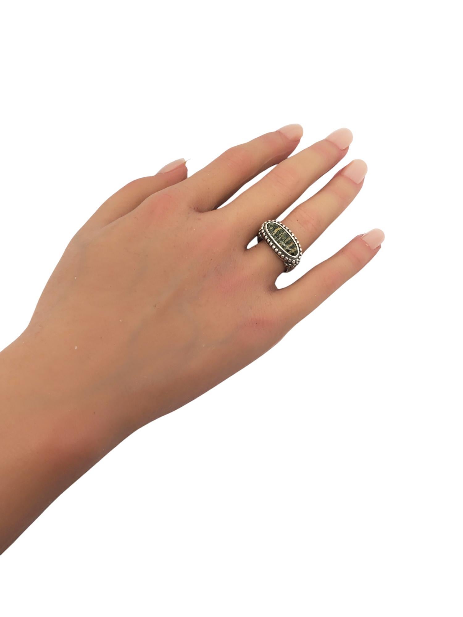 Carolyn Pollack Sterling Silver Green Jasper Ring Size 6.75 #20831 For Sale 2