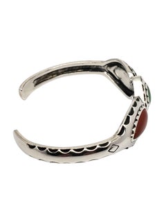 Carolyn Pollack Sterling Silver Green Variscite Carnelian Cuff Bracelet #21007