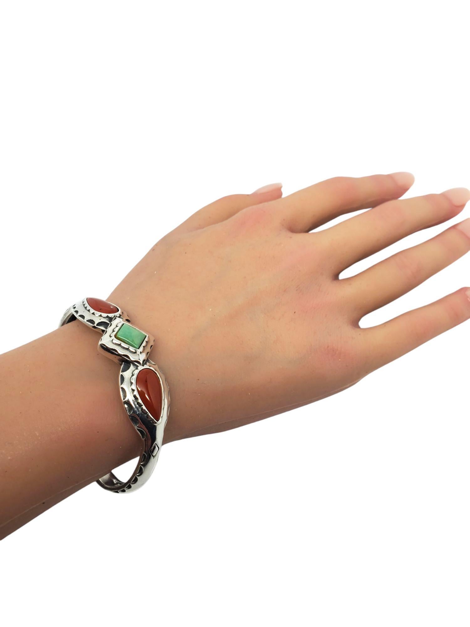Carolyn Pollack, manchette en argent sterling et cornaline verte Variscite #21007 en vente 3