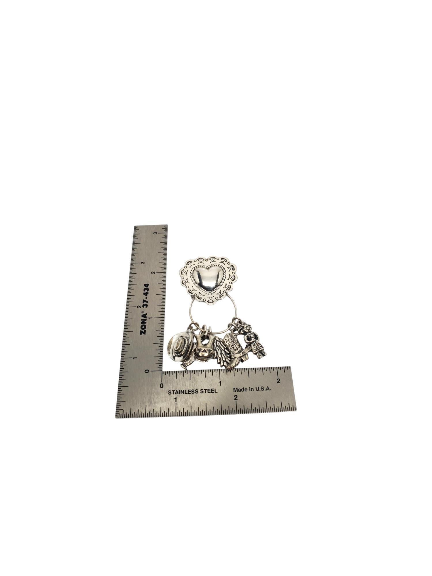 Carolyn Pollack Sterling Silver Heart Charm Holder Pendant with Charms  #17120 For Sale 2