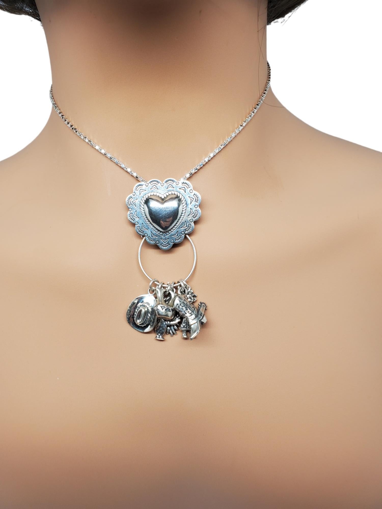 Carolyn Pollack Sterling Silver Heart Charm Holder Pendant with Charms  #17120 For Sale 3