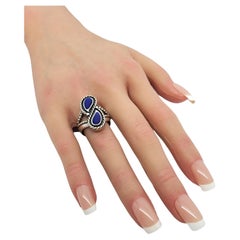 Carolyn Pollack Sterling Silver Lapis Lazuli Ring Size 9 #17128