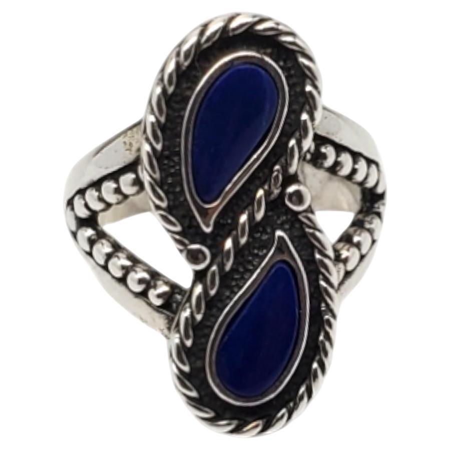 Carolyn  Pollack Sterling Silver Lapis Lazuli Ring Size 9 #19208
