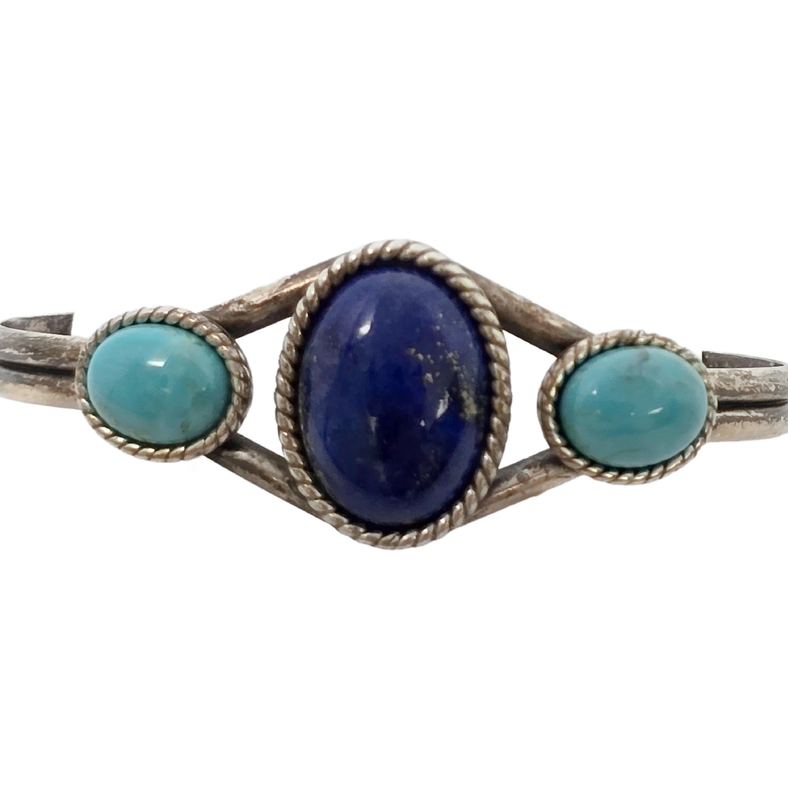 Carolyn Pollack Bracciale in argento sterling con lapislazzuli e turchese #19880 in vendita 1