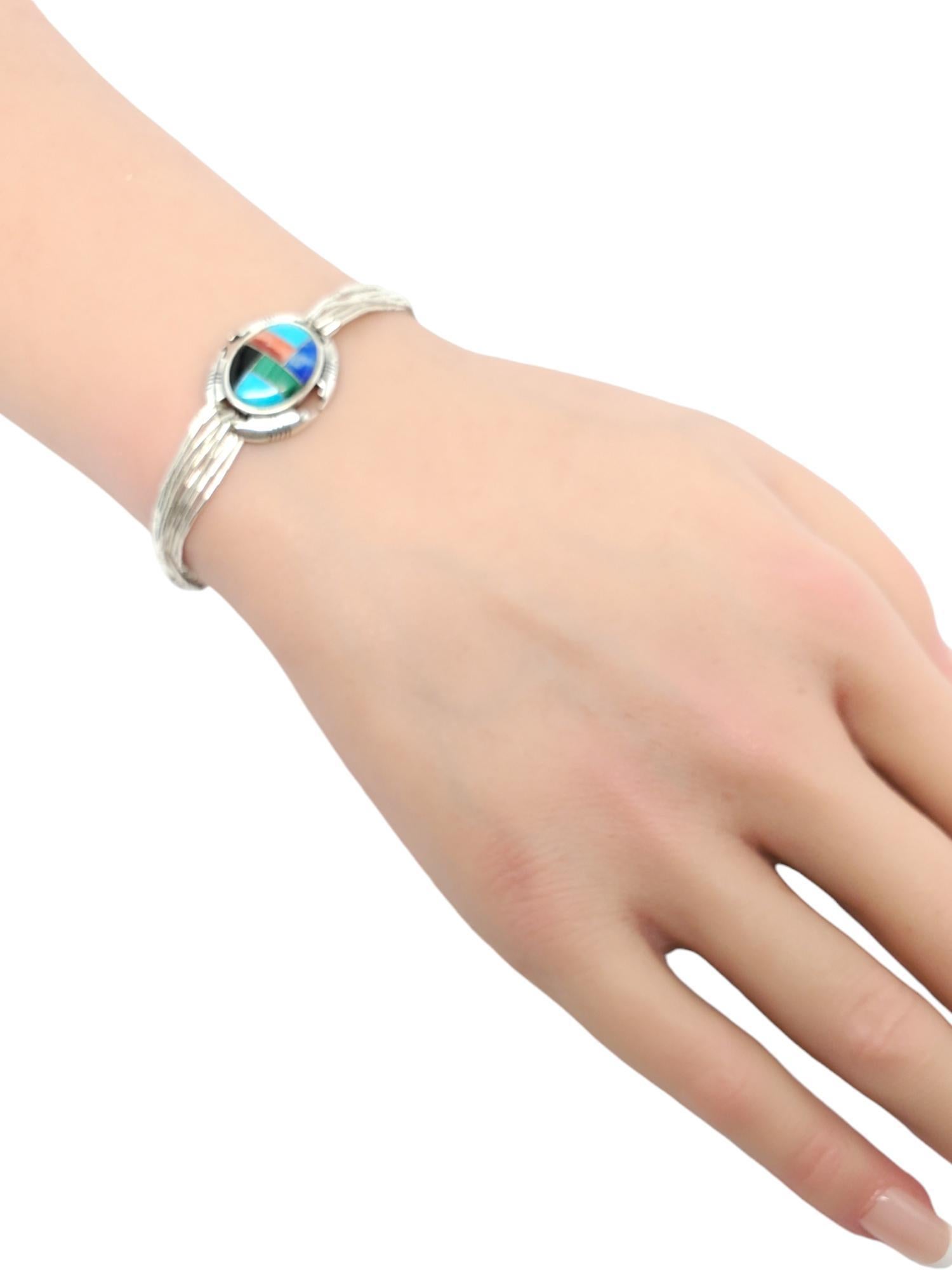 Carolyn Pollack Bracelet incrusté multicolore en argent sterling #17121 en vente 3