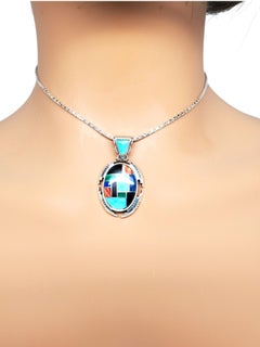 Carolyn Pollack Pendentif en argent sterling incrusté multicolore #17129
