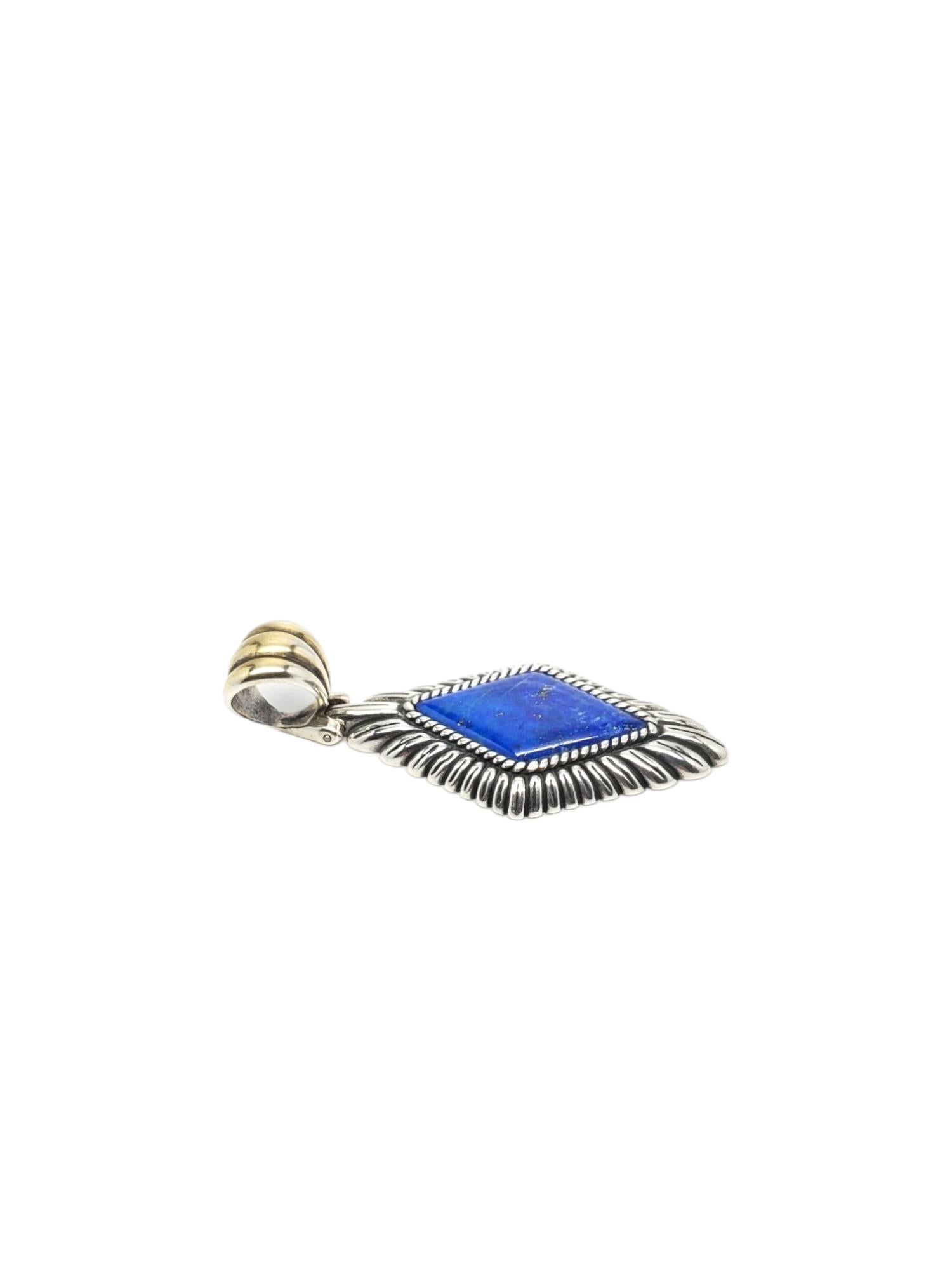 Carolyn Pollack Sterling Silver Native American Lapis Lazuli Pendant #17117 In Good Condition For Sale In Washington Depot, CT