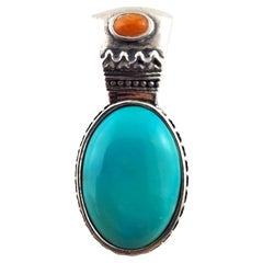Carolyn Pollack Pendentif en argent sterling avec turquoise ovale n°17112
