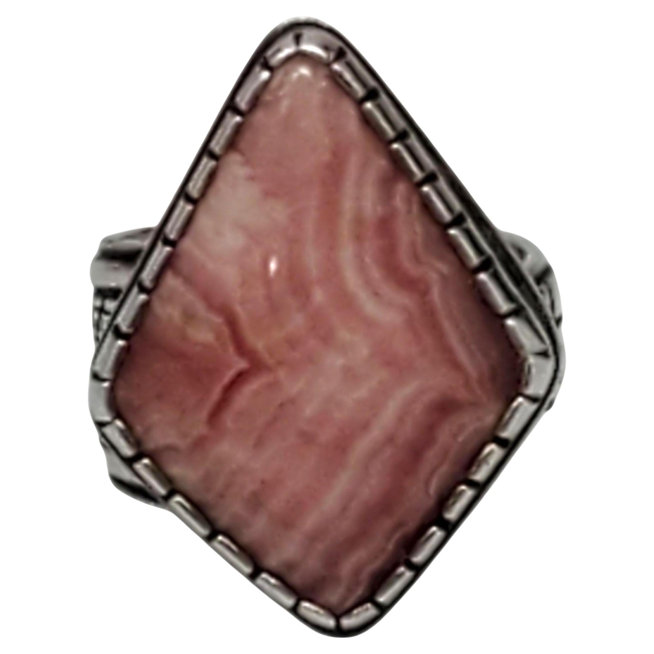 Carolyn Pollack Anello in argento sterling con rodocrosite rosa misura 6,5 # 23606 in vendita