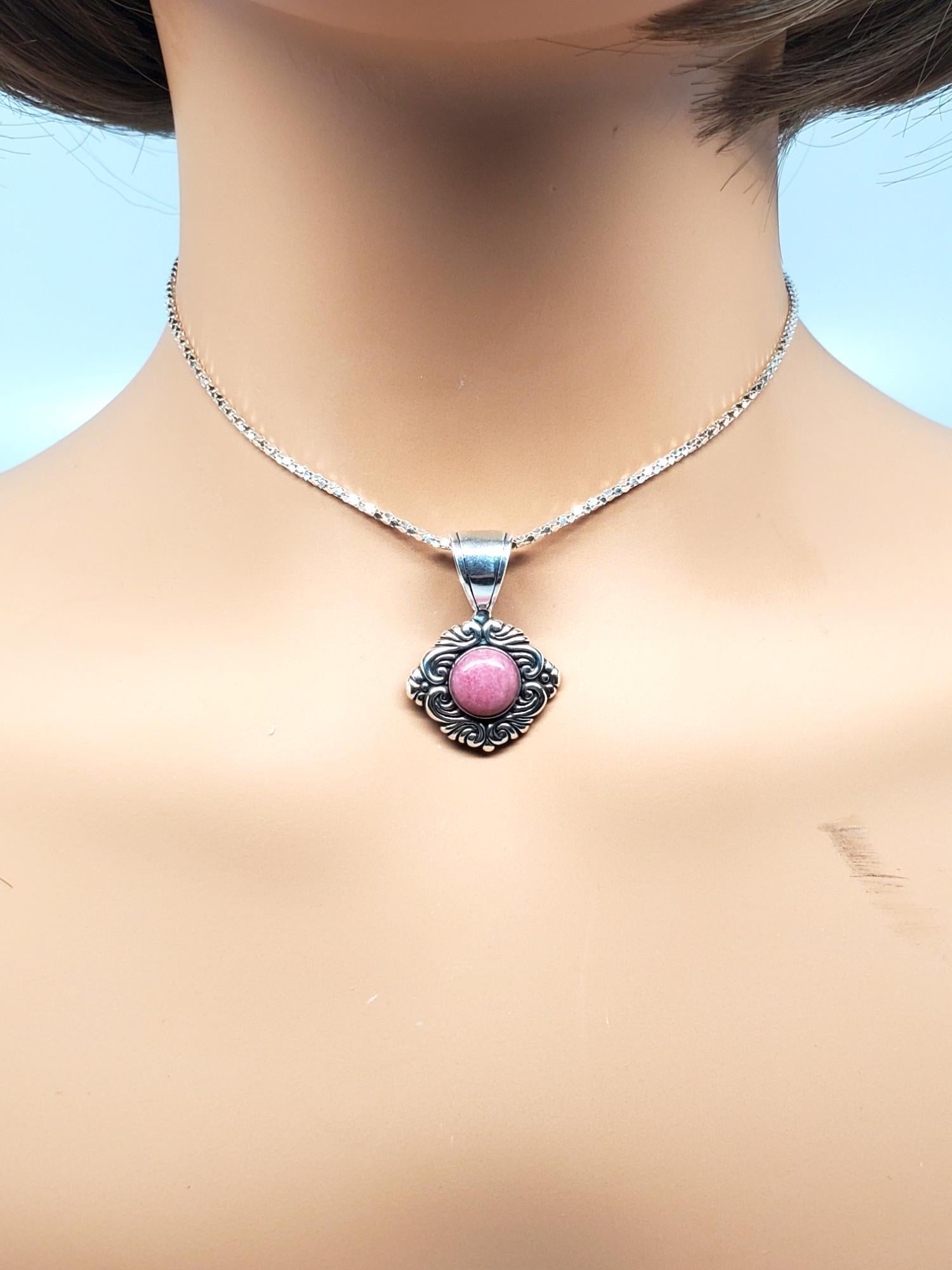 Ciondolo con pietra rodocrosite in argento sterling di Carolyn Pollack #19216 in vendita 3