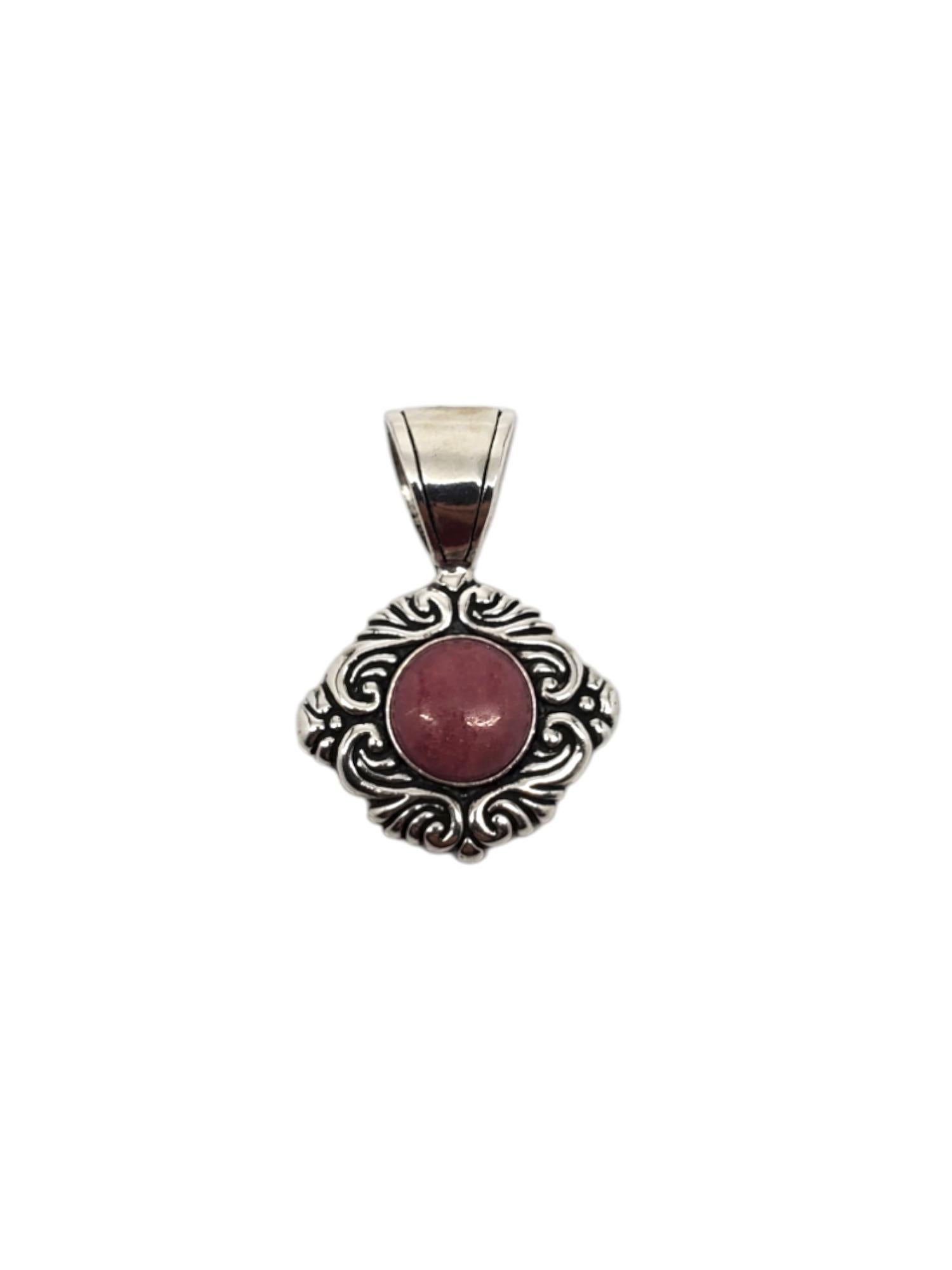 Carolyn Pollack Sterling Silver Rhodochrosite Stone Pendant #19216