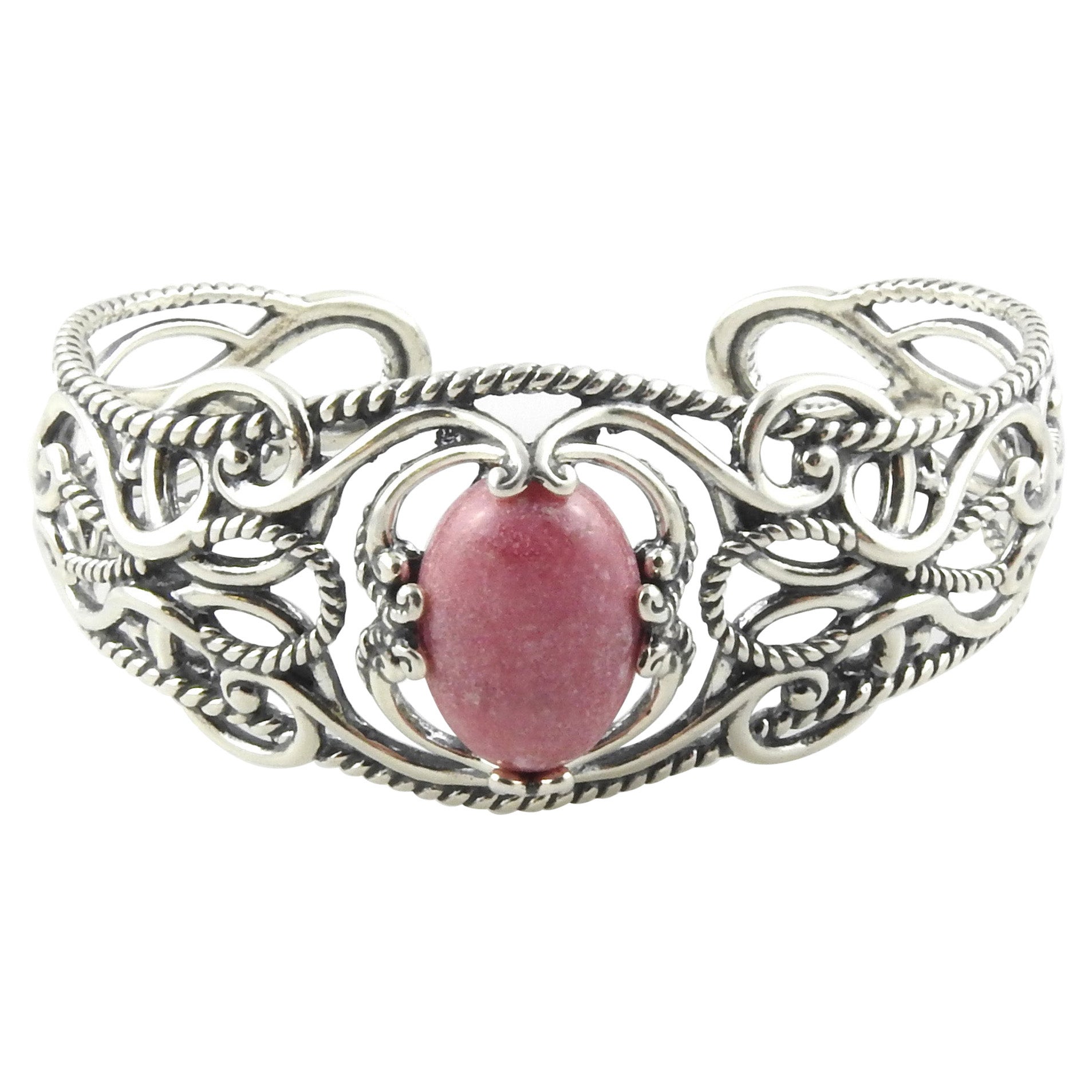 Carolyn Pollack Sterlingsilber Rhodonit Manschettenarmband