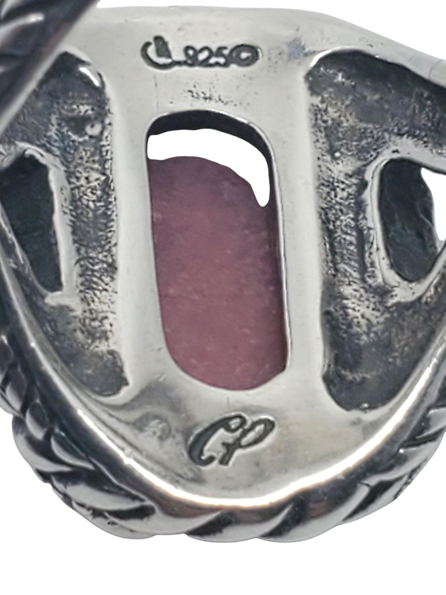 Women's Carolyn Pollack Sterling Silver Rhodonite Ring Size 7 #20218
