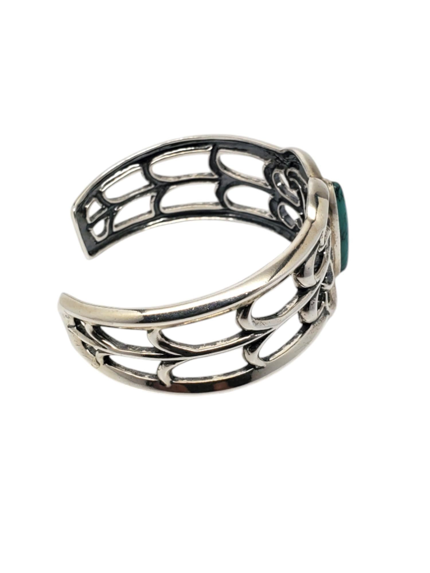 Carolyn Pollack Sterling Silver Turquoise Cuff Bracelet # 20176 In Good Condition For Sale In Washington Depot, CT