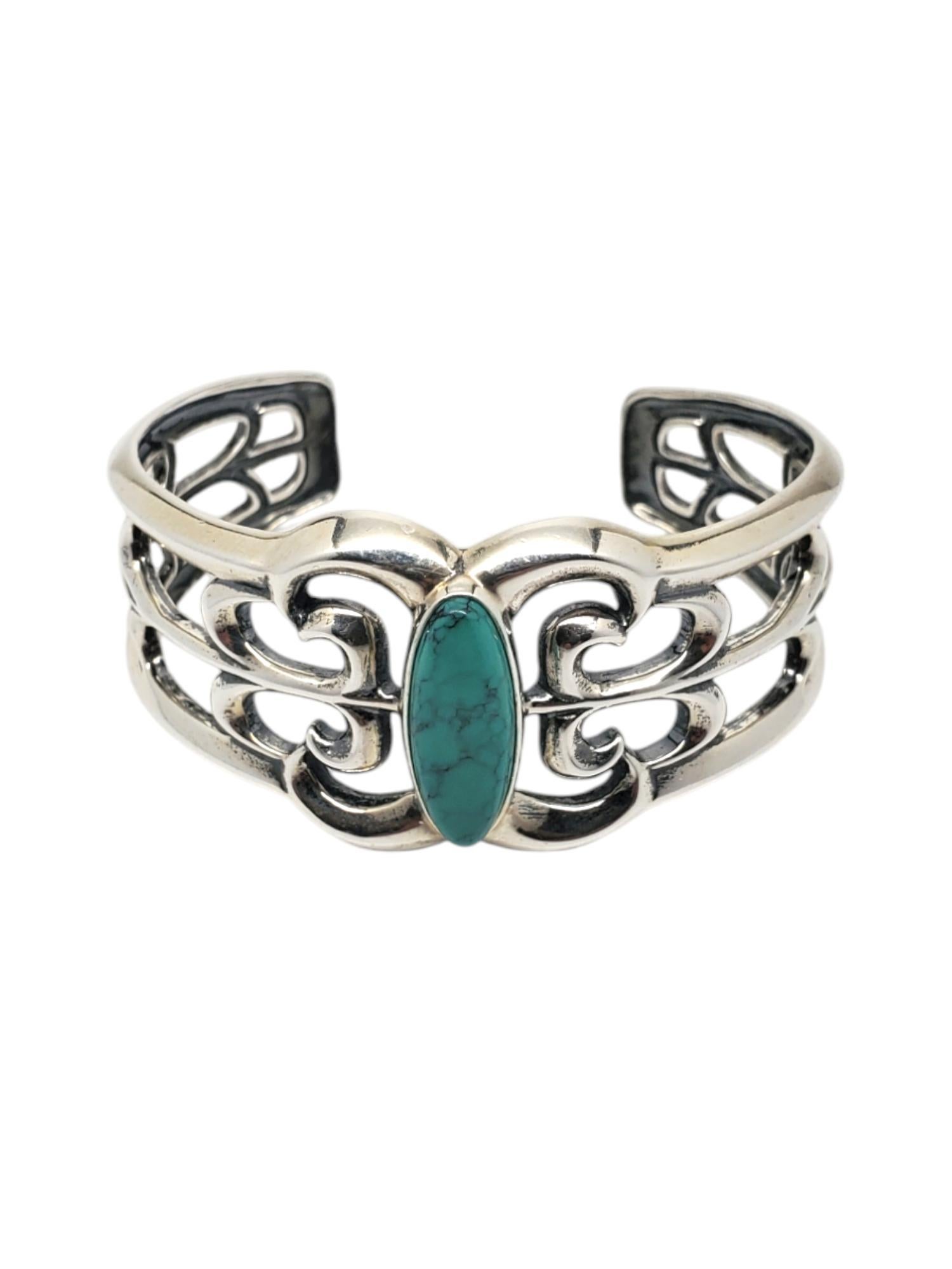 Carolyn Pollack Sterling Silver Turquoise Cuff Bracelet # 20176 For Sale