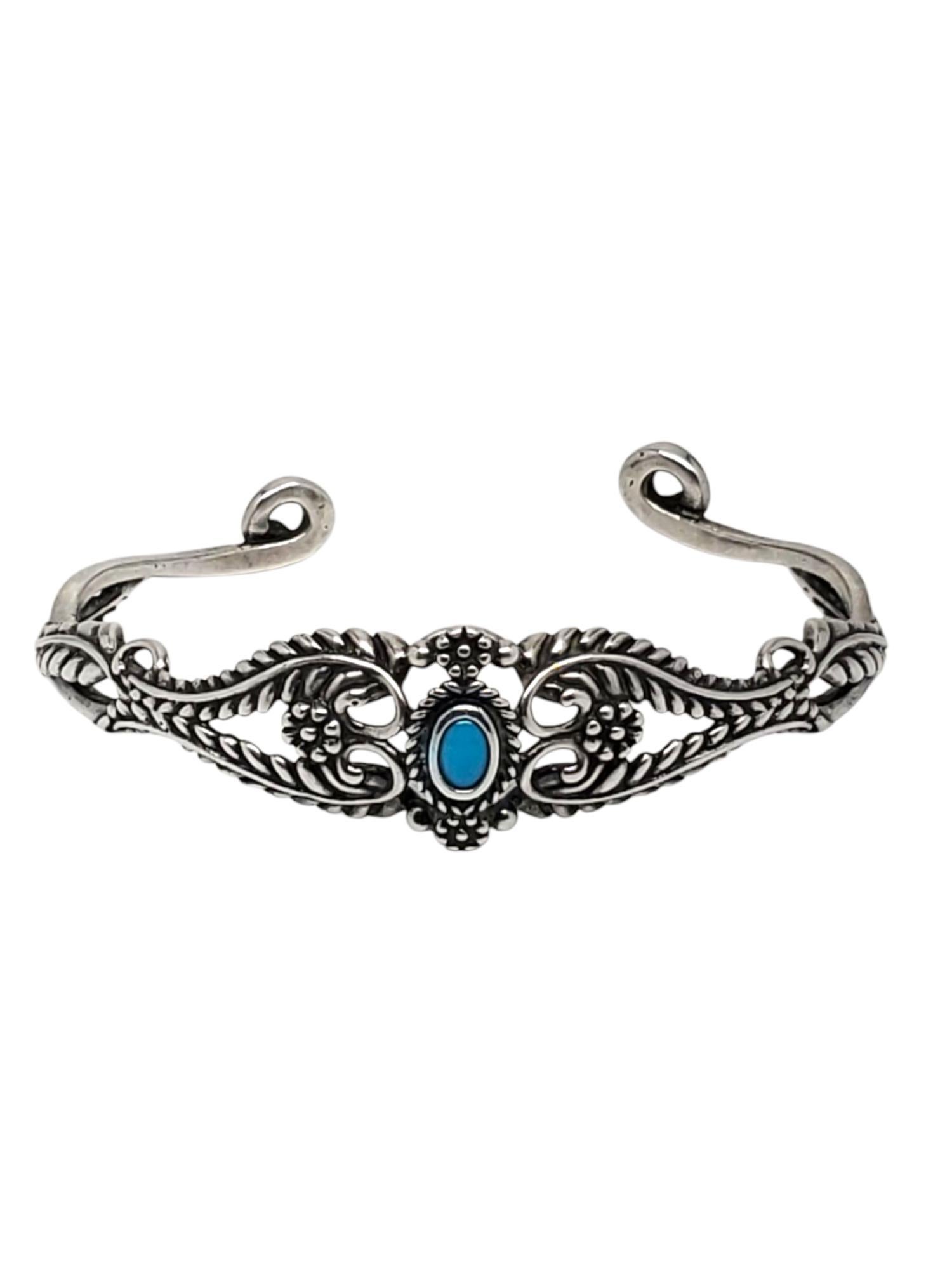 Carolyn Pollack Sterling Silver Turquoise Cuff Bracelet #21285