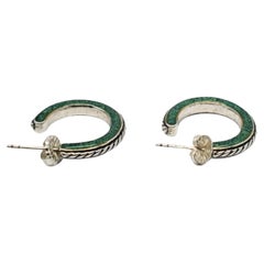 Carolyn Pollack Créoles en argent sterling et turquoise  #17122