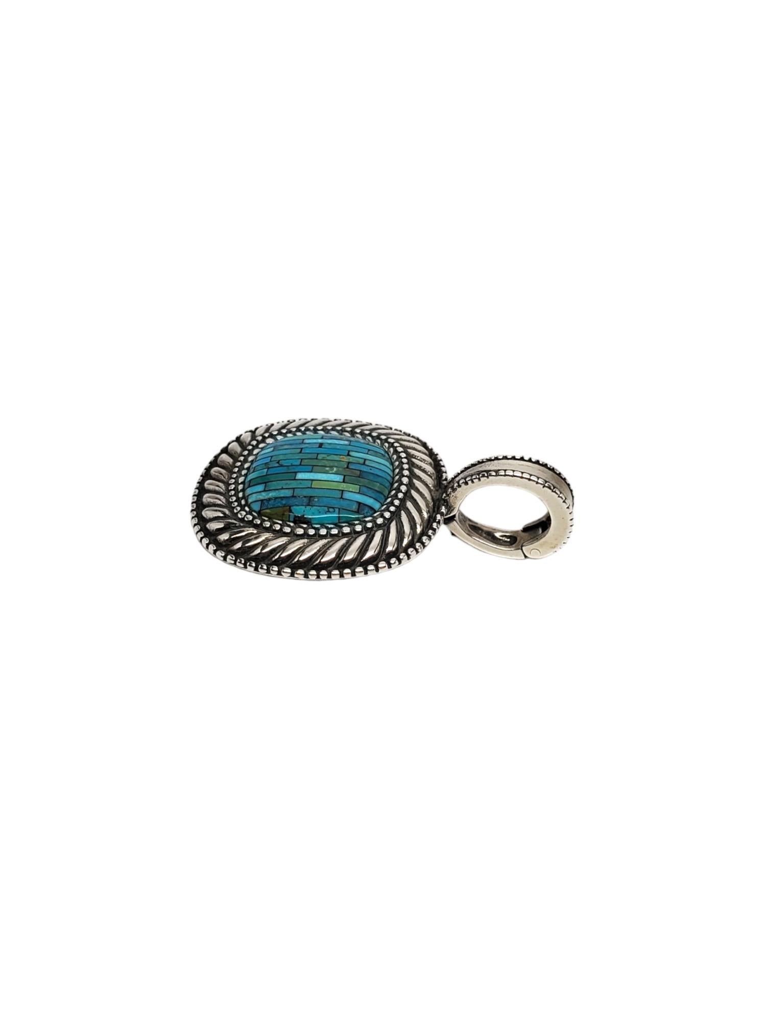 Taglio misto Carolyn Pollack Ciondolo intarsiato in turchese in argento sterling #17103 in vendita
