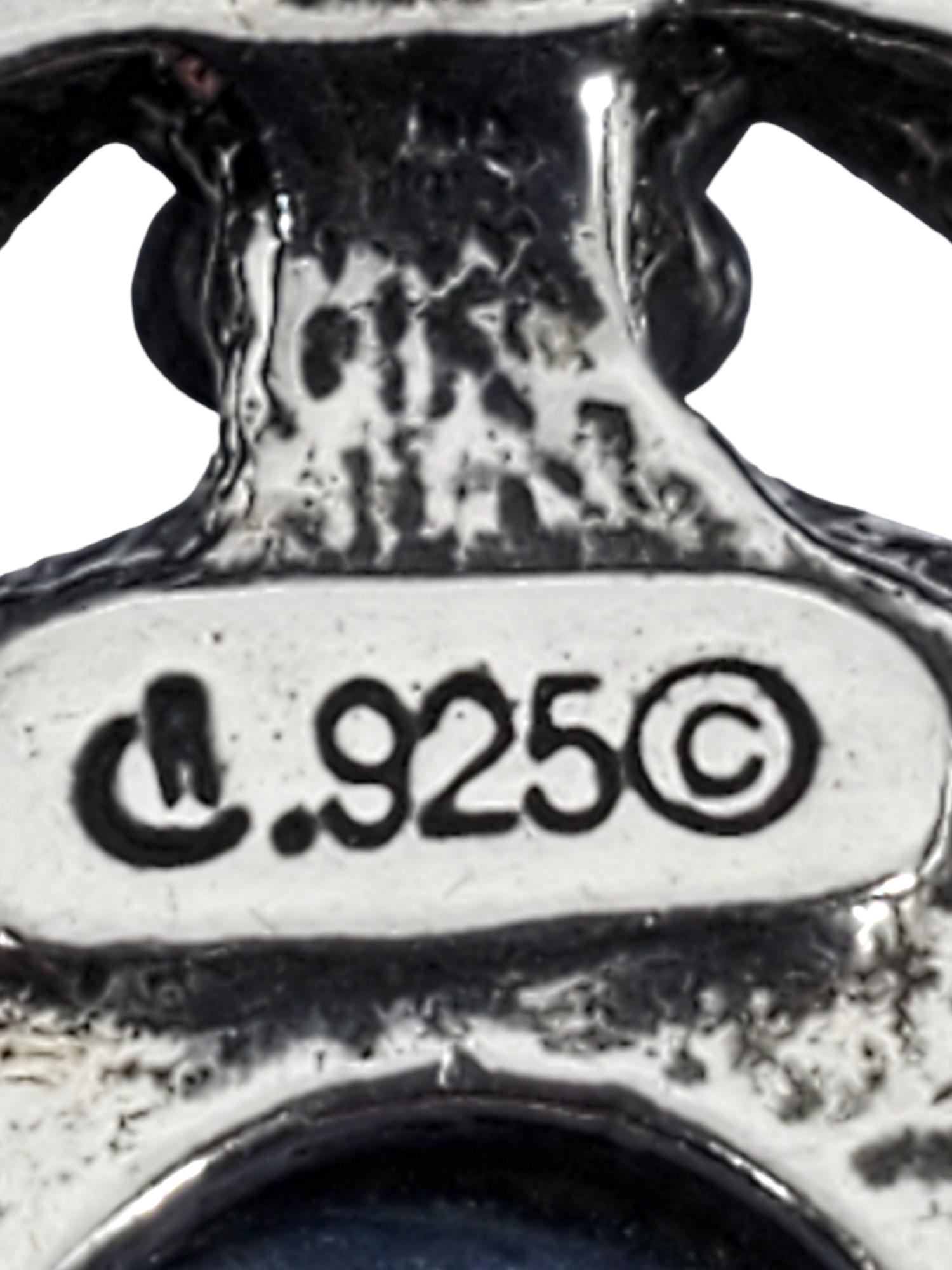 Donna Carolyn Pollack Ciondolo intarsiato in turchese in argento sterling #17103 in vendita