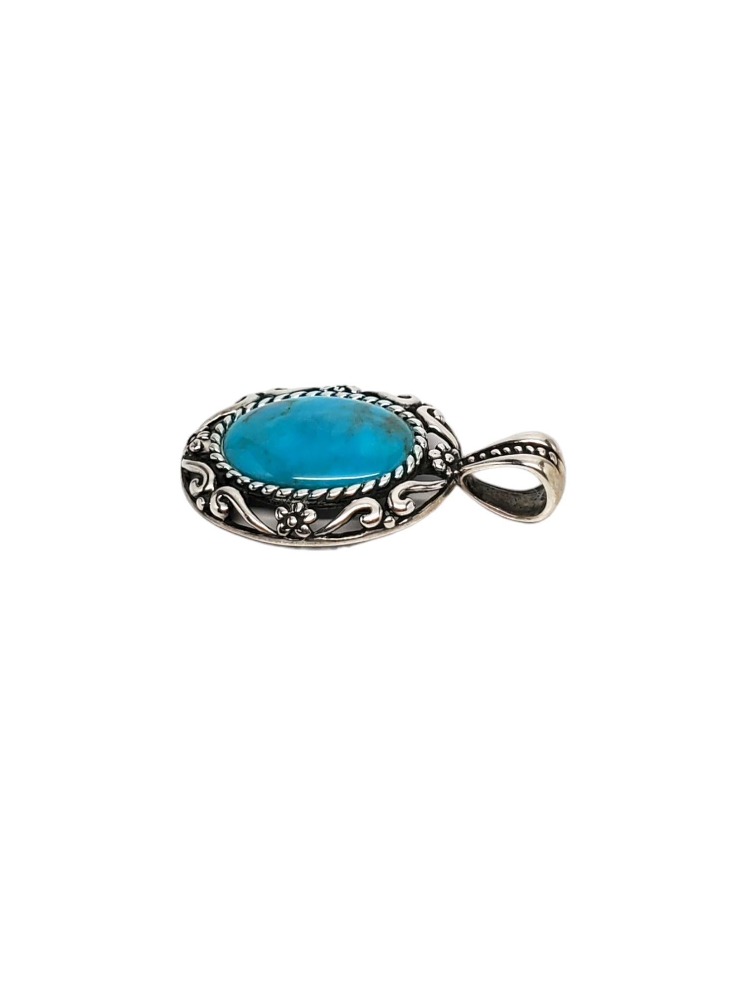 Women's Carolyn Pollack Sterling Silver Turquoise Pendant #17095 For Sale
