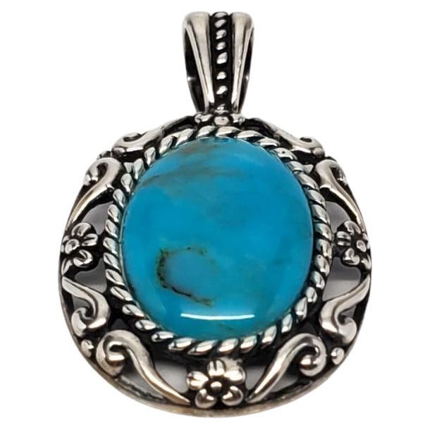 Carolyn Pollack Sterling Silver Turquoise Pendant #17095