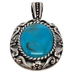 Carolyn Pollack Sterling Silver Turquoise Pendant #17095