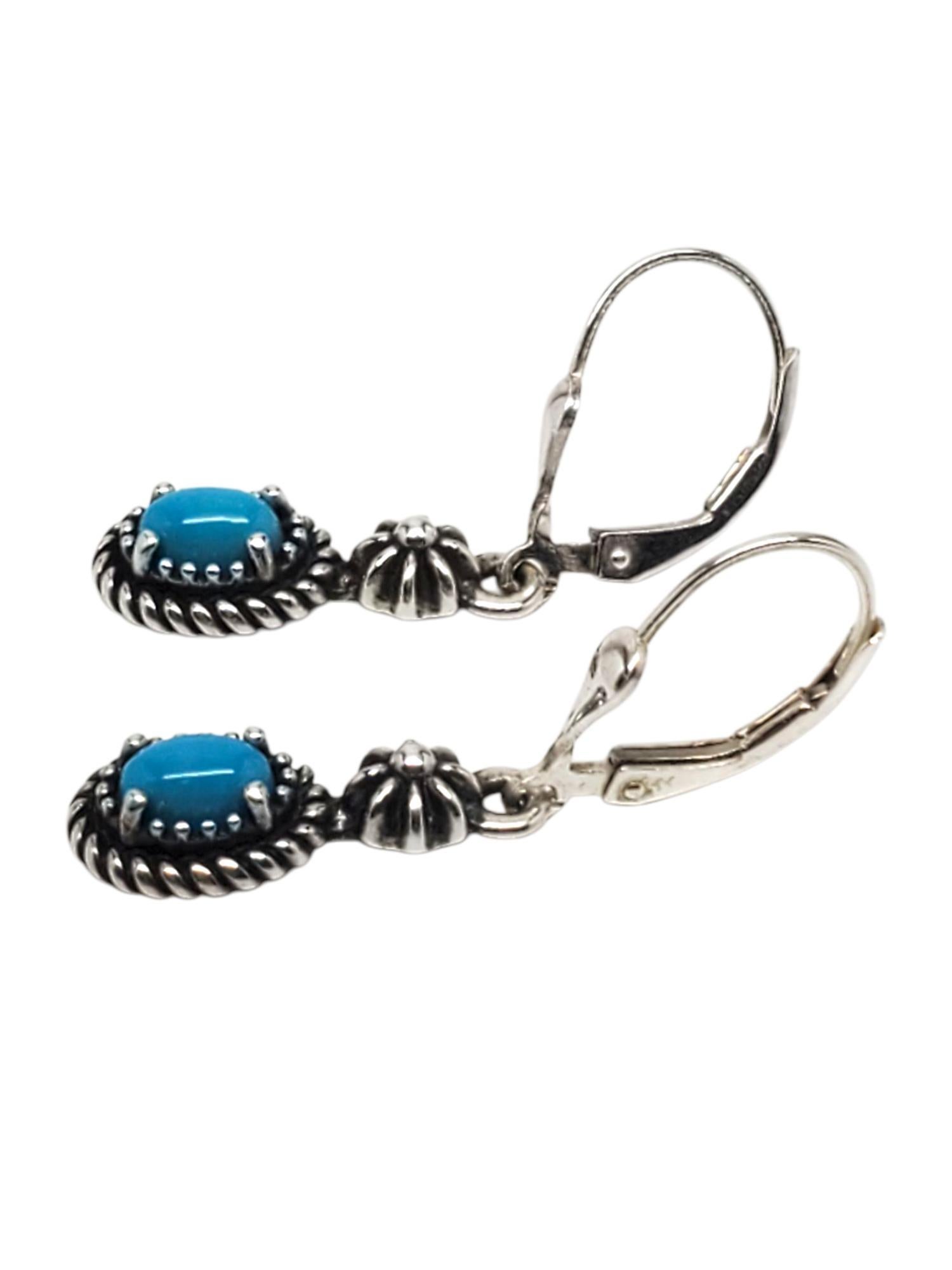Donna Orecchini a pendente in corda di turchese in argento Sterling Carolyn Pollack #21622 in vendita