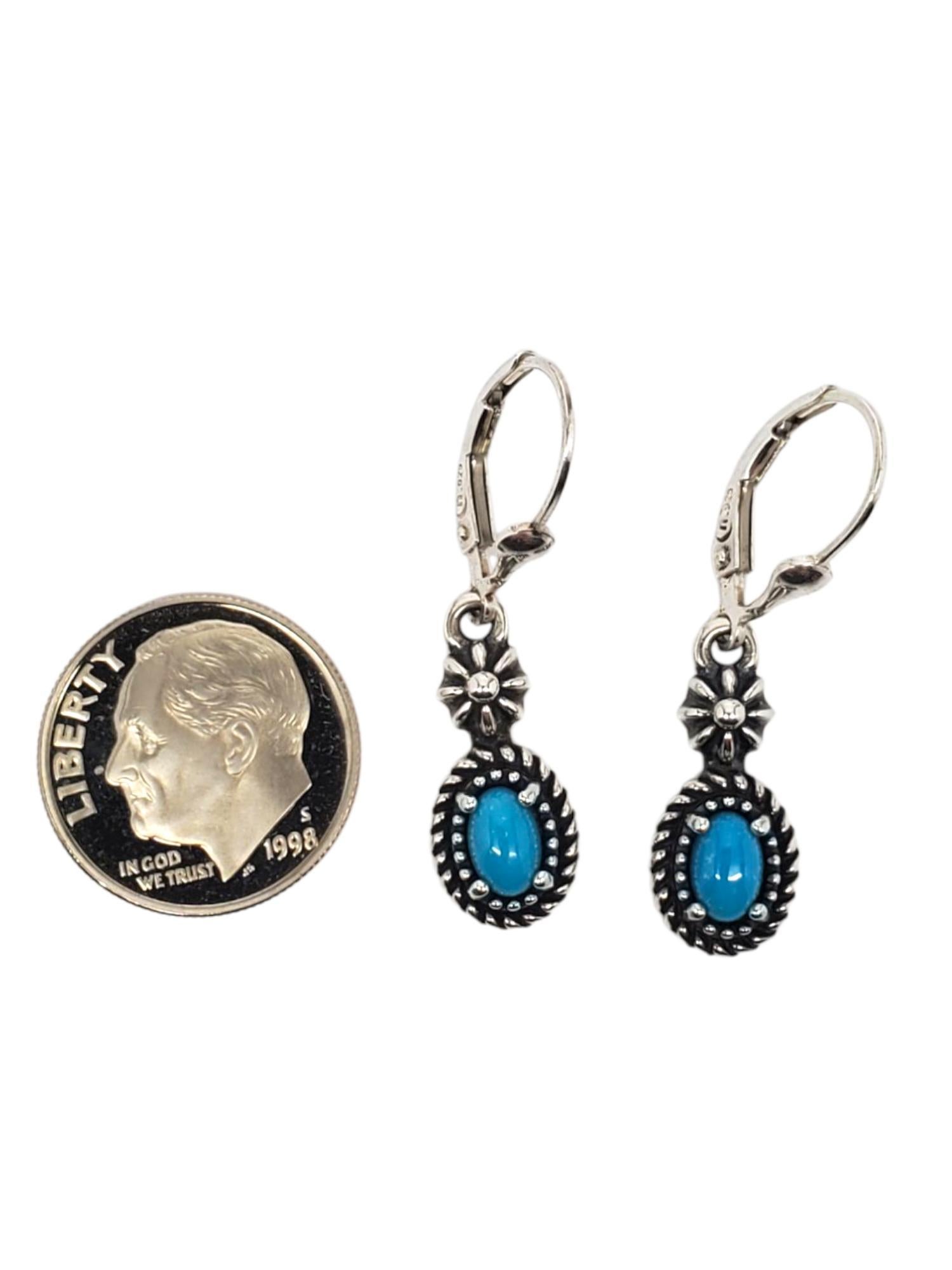 Orecchini a pendente in corda di turchese in argento Sterling Carolyn Pollack #21622 in vendita 4