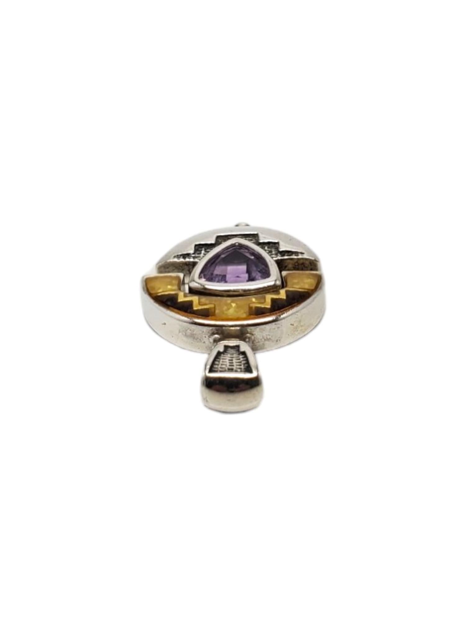 Ciondolo Carolyn Pollack in argento sterling vermeil e ametista #17152 In condizioni buone in vendita a Washington Depot, CT