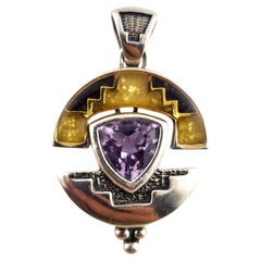 Carolyn Pollack Sterling Silver Vermeil and Amethyst Pendant #17152